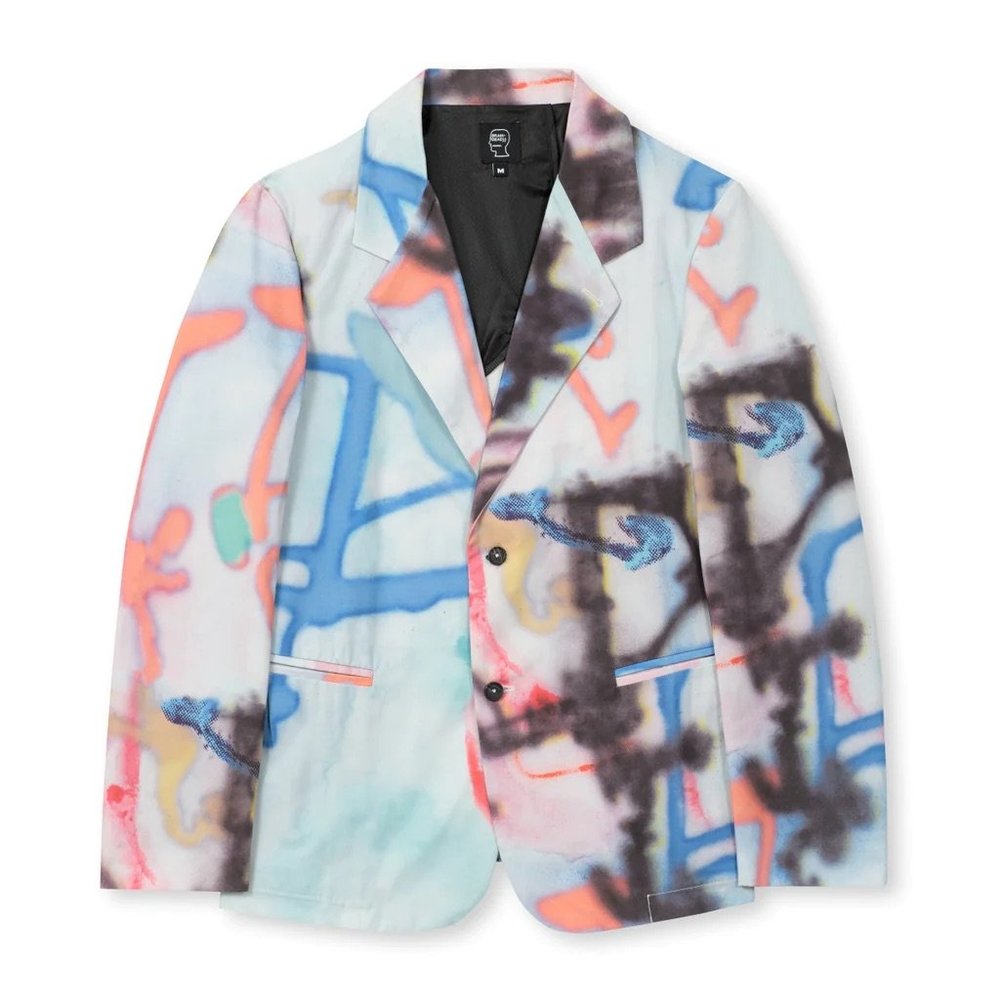 Brain Dead Horfee Spray Paint Graffiti Print Jacket Blazer